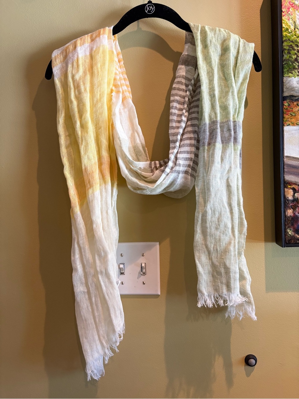 Garnet Hill striped Linen Scarf